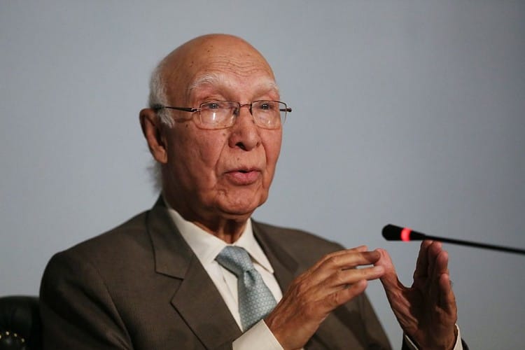 Sartaj Aziz alleges PM modi that, he is misleading BRICS