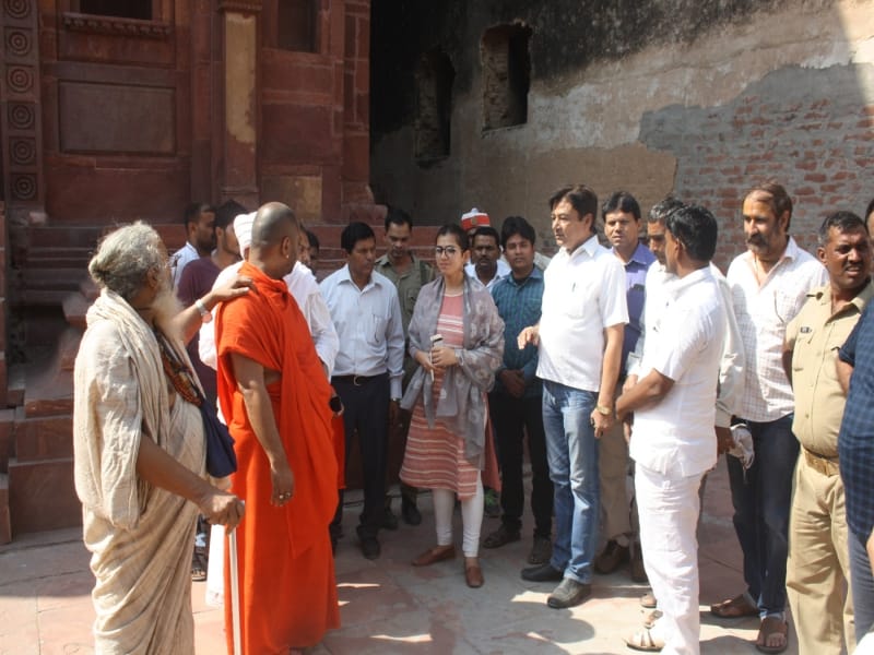 yamuna river front inspection by officers