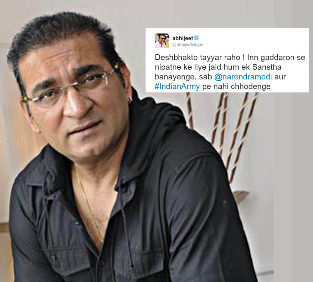 abhijeet bhattacharya slams bollywood celebs over pak artist
