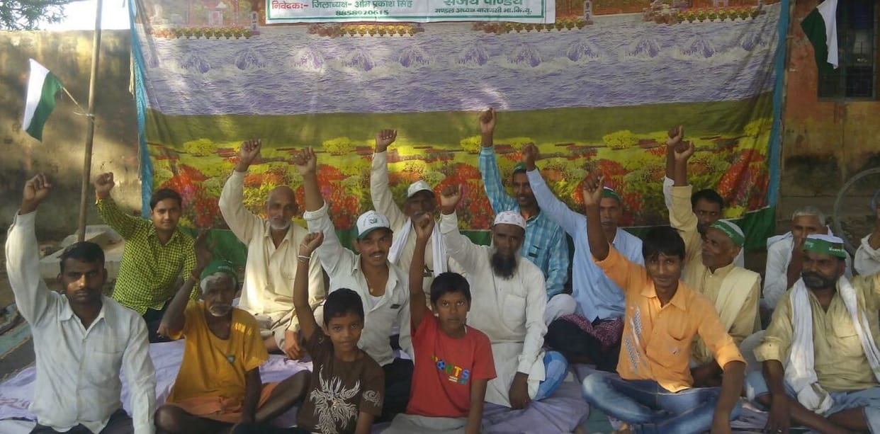 Farmer sitting on an indefinite dharna