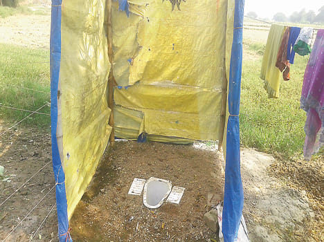 Without government aid made to arrange the toilet