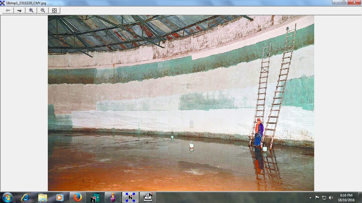 The main water storage tank clean