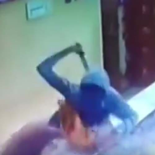 man tried to kill woman by machete in Karnatka's temple