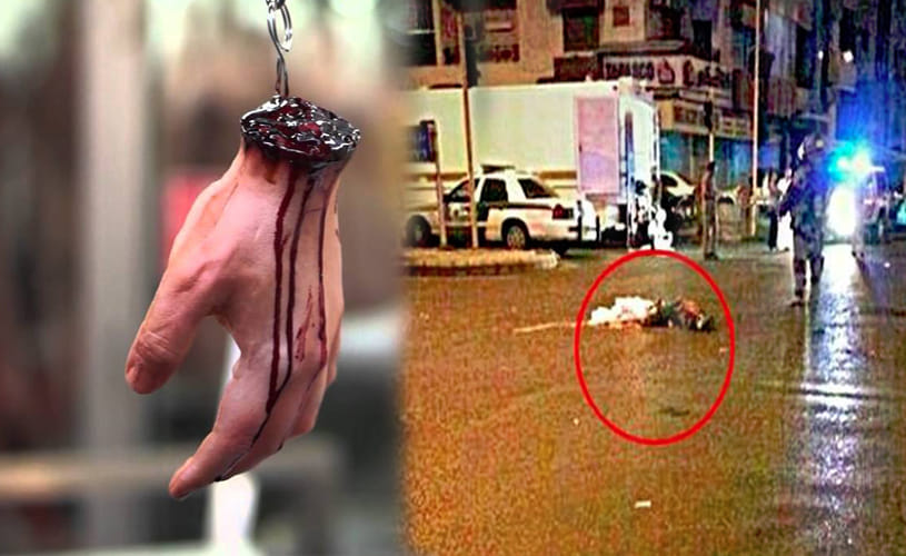 Human body parts fall from sky 