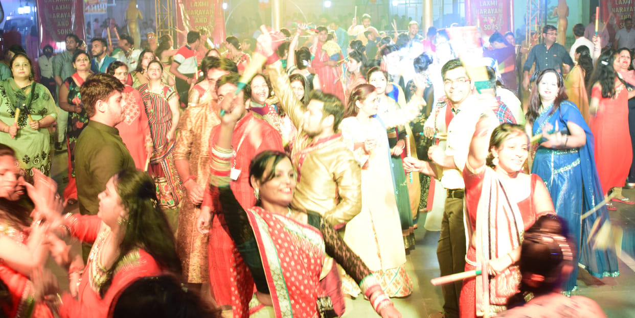 Dandiya dance couple overnight