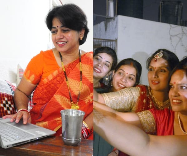  women perform worship on karwa chauth.