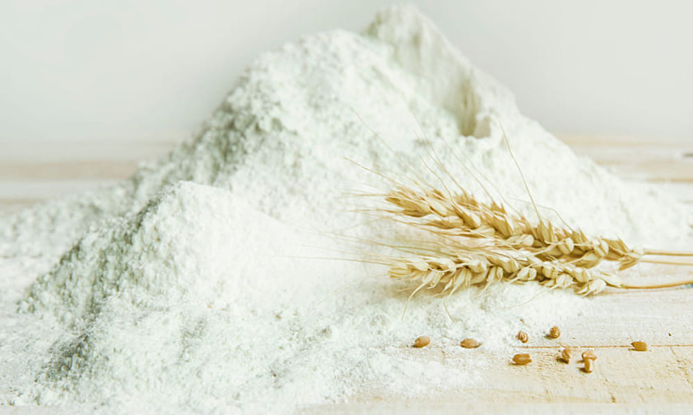 while Kneading wheat flour add oats powder in it