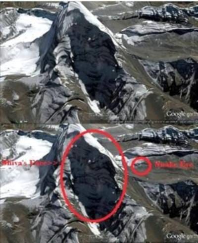 lord shiva shadow on kailas mount
