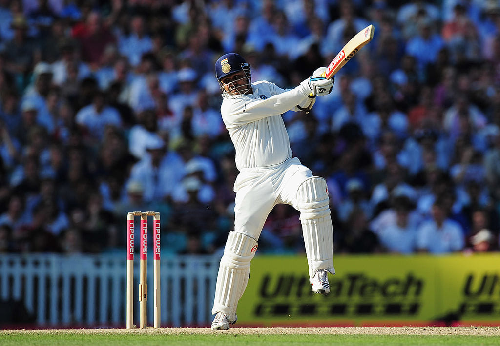 virender sehwag short 7 runs to become first player smashed triple century