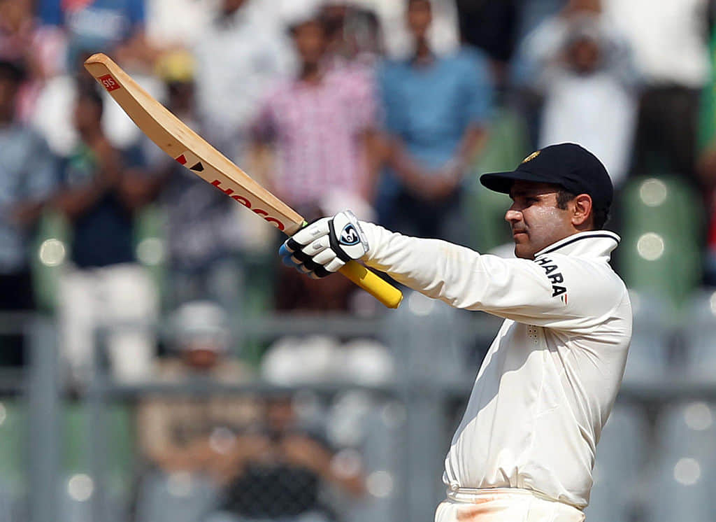 virender sehwag short 7 runs to become first player smashed triple century
