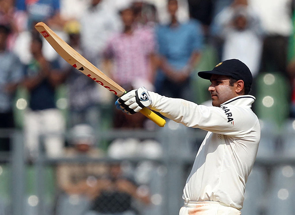 virender sehwag short 7 runs to become first player smashed triple century