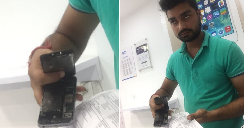 Blast in Iphone 5s during charging in mohali punjab