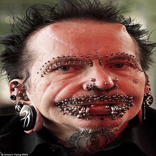 German man with record piercings