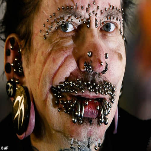 German man with record piercings