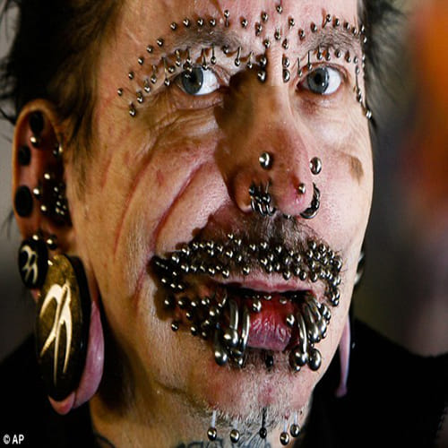 German man with record piercings