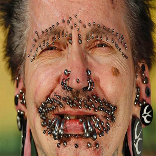 German man with record piercings
