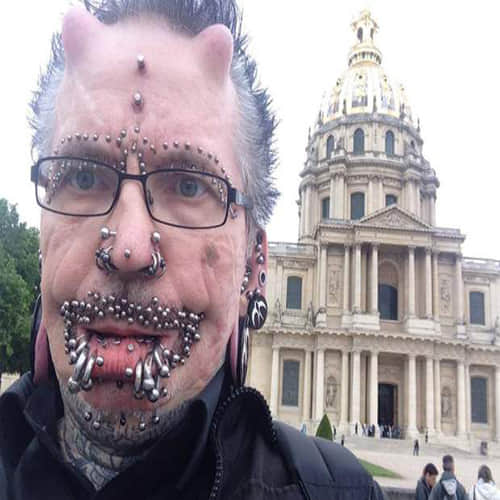 German man with record piercings
