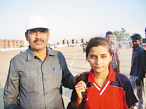 Kuldeep in the long jump and topped Anjali