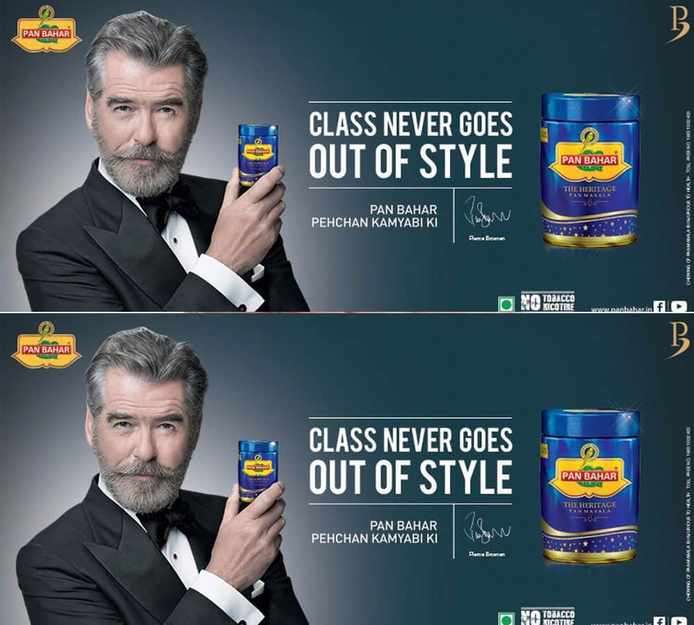 pierce brosnan says he is shocked by pan bahar ad