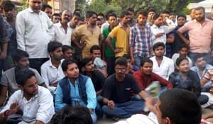protest in police station