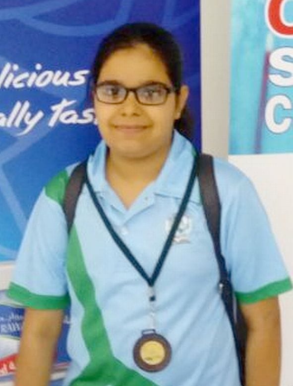Naina won bronze swimming championships.