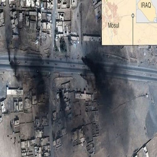 Satellite Photos: an attack on IS