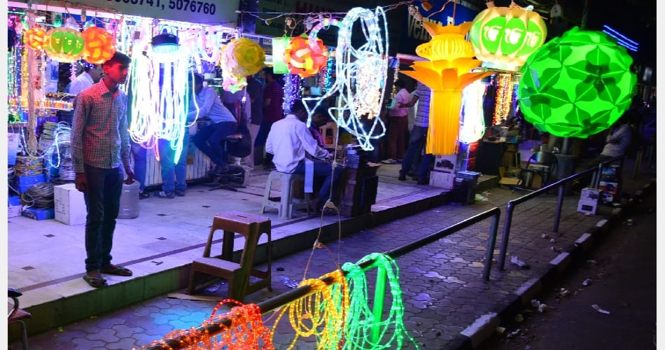 Chinese lights in chandigarh market, diwali special 