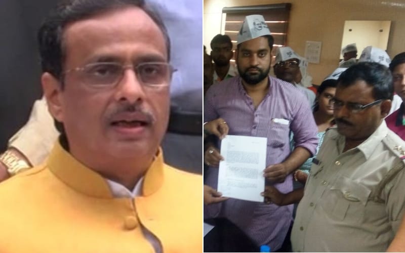 aap complaints against bjp leader dinesh sharma for scam