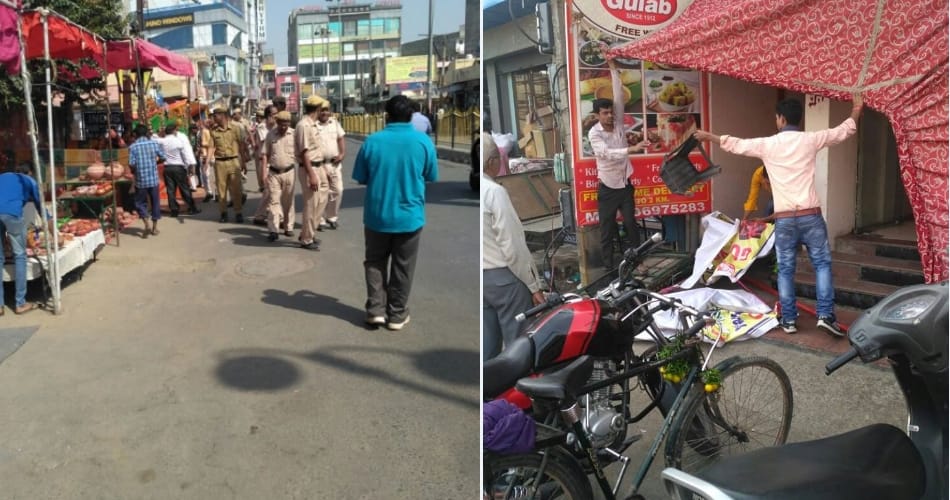 rohtak police in action against encroachment before diwali
