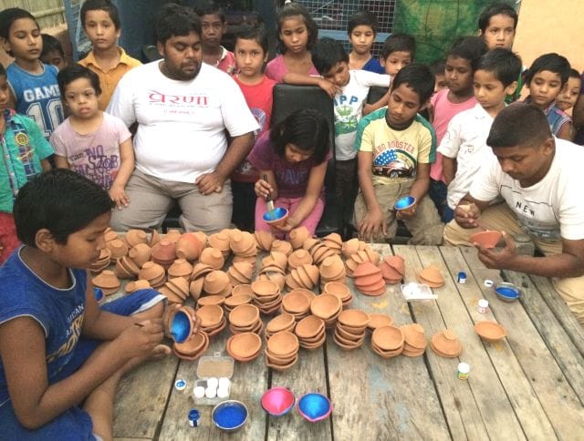 You light earthen lamps, brought smiles to the faces of children