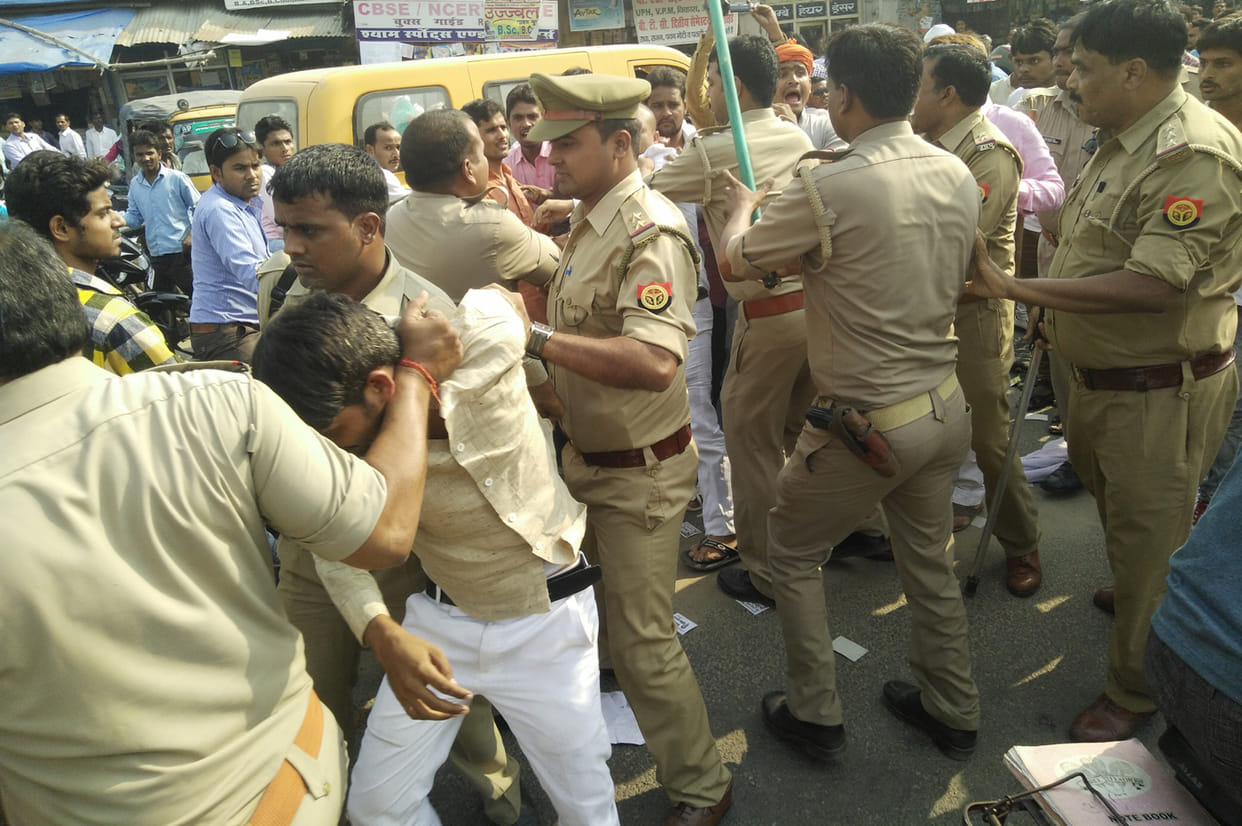Police and student leaders clash