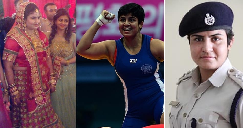 india's first arjun awardi lady wrestler dsp geetika jakhar got married with kamaldeep rana