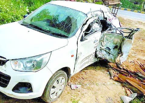 Collided with the truck parked car, student killed