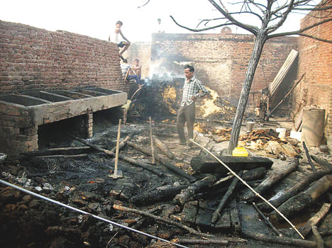 Fire in mysterious circumstances