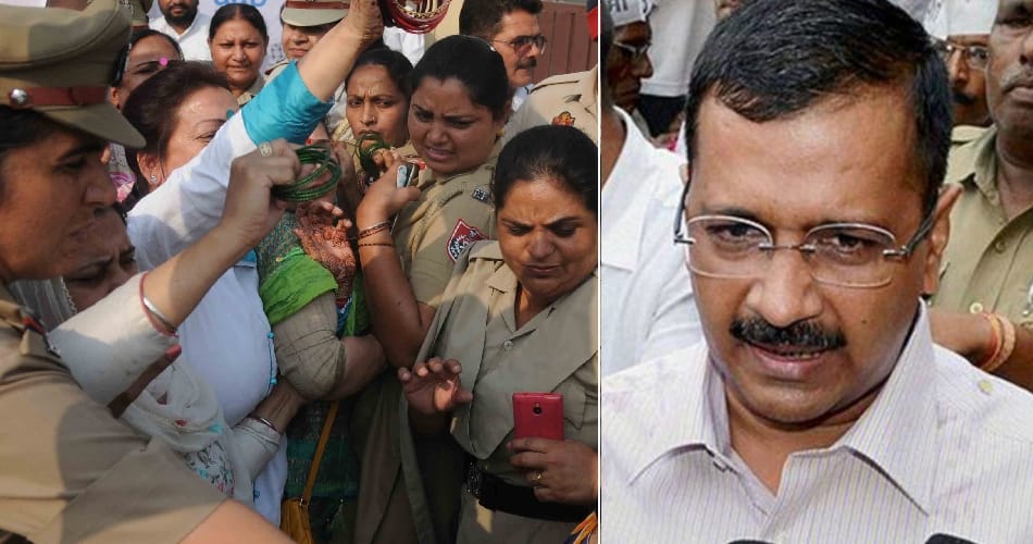 protest against delhi cm arvind kejriwal with bangals in ludhiana of punjab