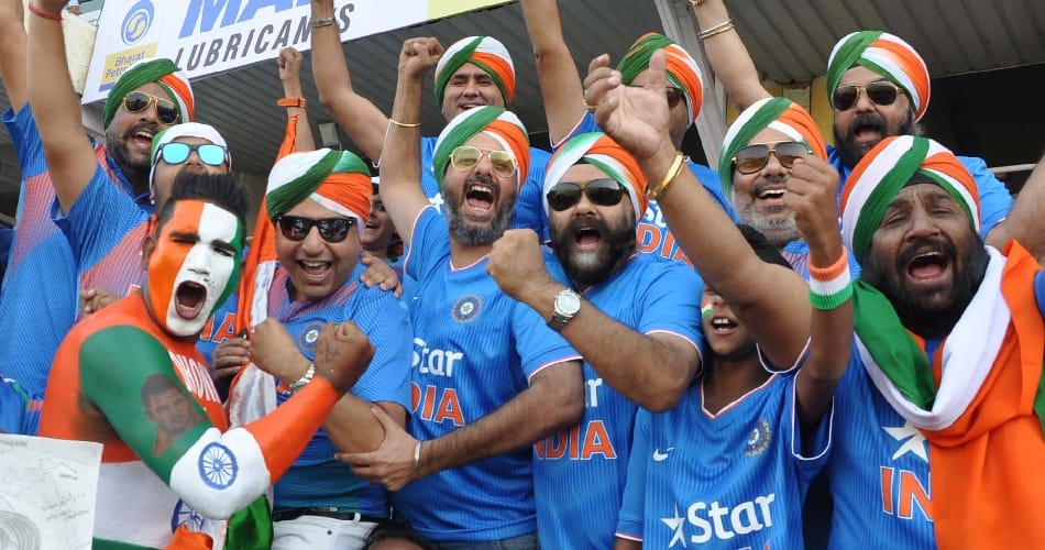 team india fans cheering players to beat new zealand in pca stadium mohali