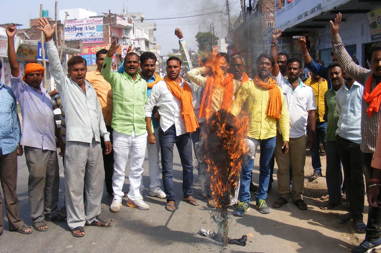 Burnt effigies of Chinese goods