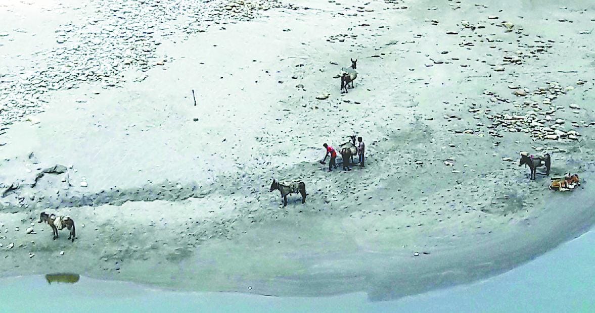 Increased risk of soil erosion caused by mining from Mahakali