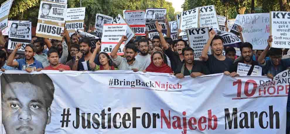 who give info about jnu student najeeb will get 10 lacs 