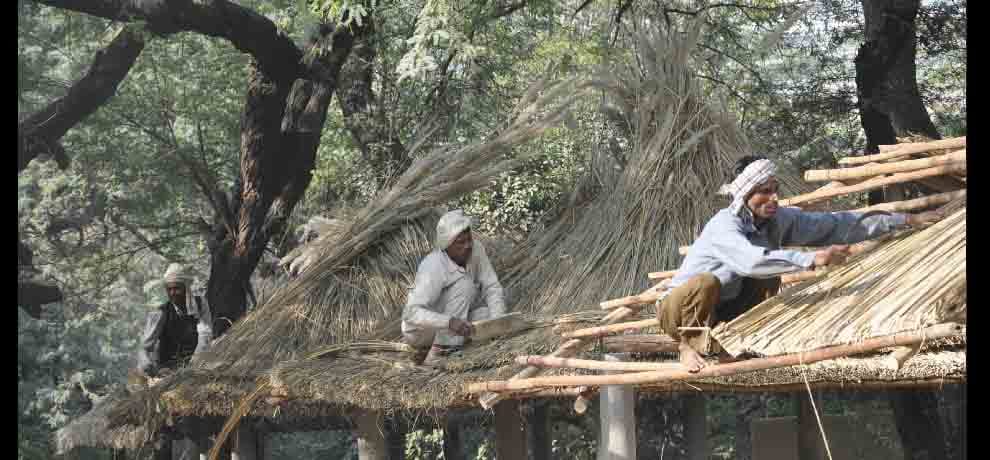 Surajkund Mela premises are being expanded, being around large Choupal fiber decoration