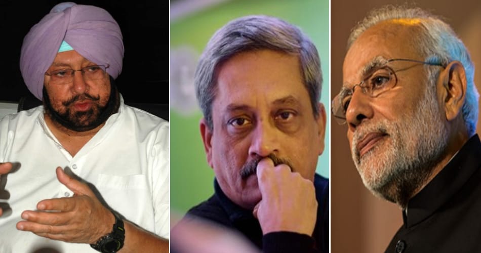 Captain amarinder singh demands to dismiss defense minister manohar parrikar