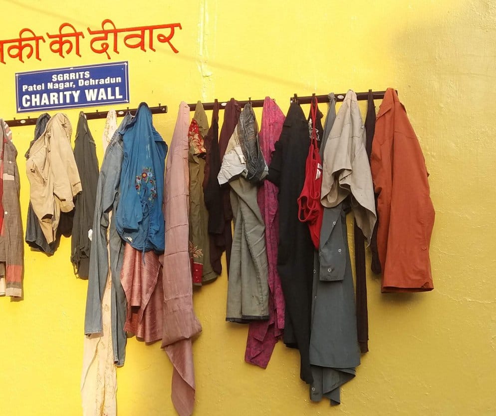 charity wall in dehradun.