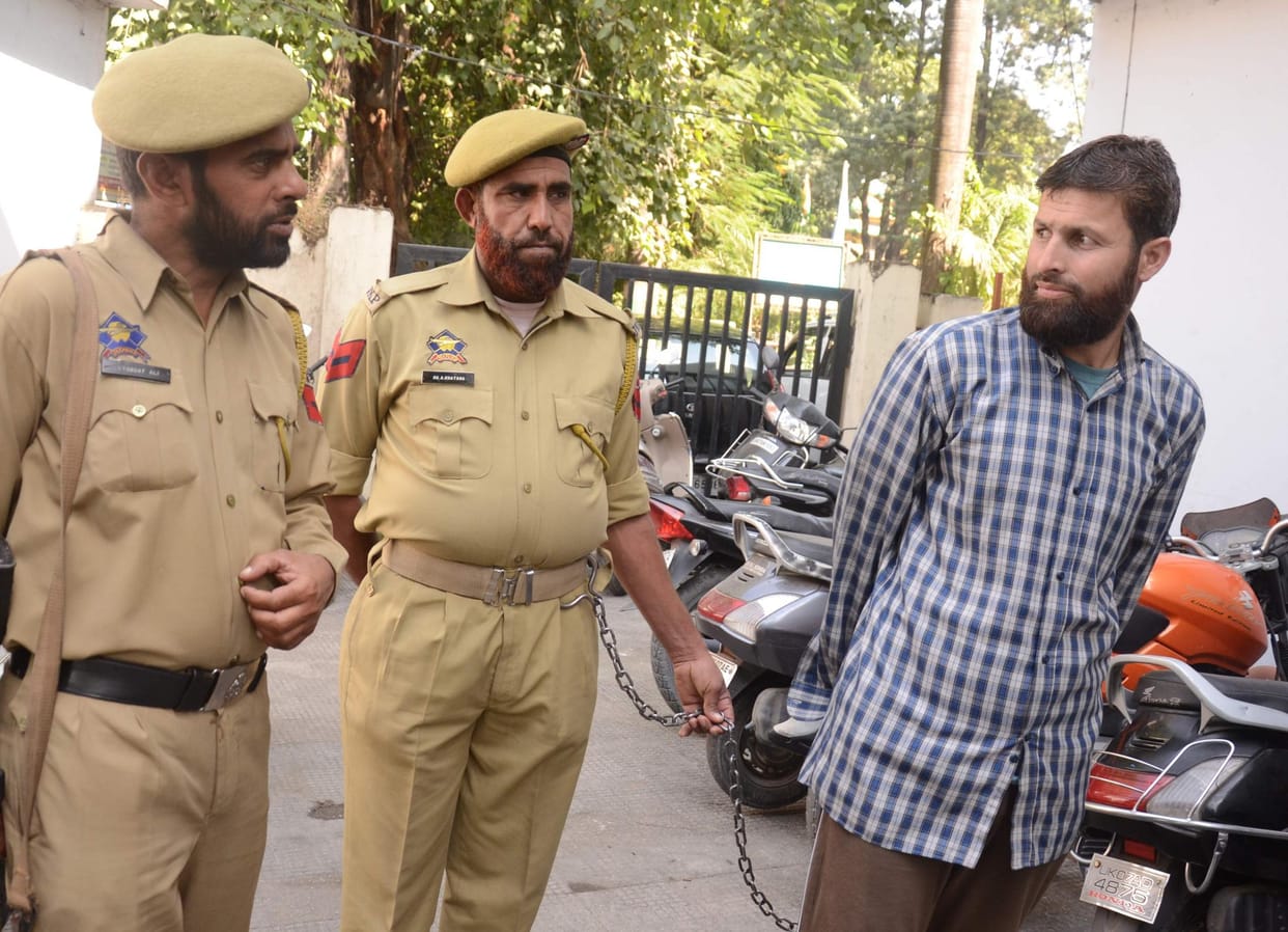 hijbul terrorist javed appear in dehradun court.