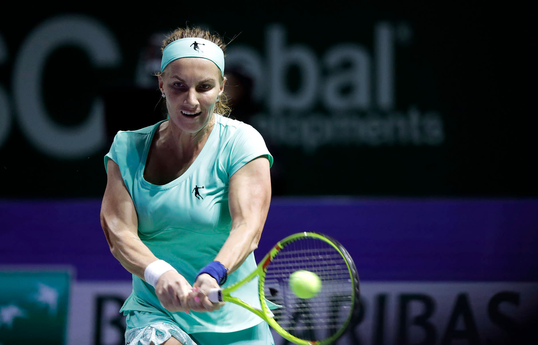 women tennis Player used scissor while playing in the court 