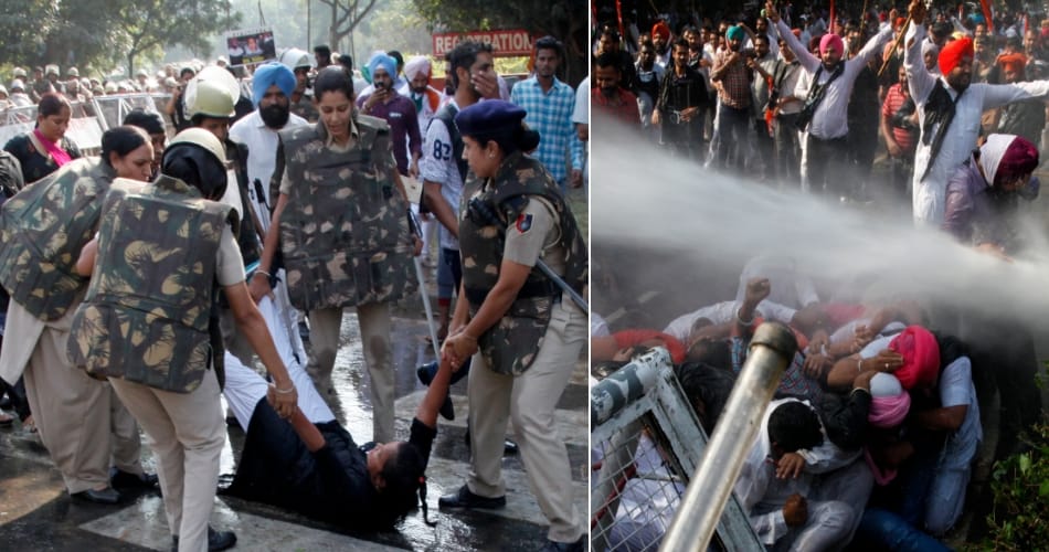 Police water cannons expelled Youth Congress in chandigarh