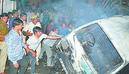 When gas Rifiling van fire