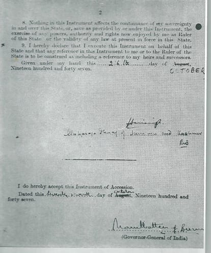  How was Kashmir's accession to India?