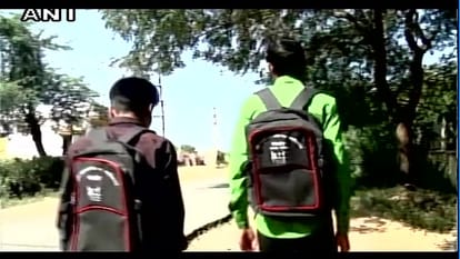  mp free bags distributed in mandsaur college with caste baggage