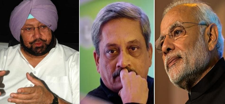 Captain amarinder singh demands to dismiss defense minister parrikar