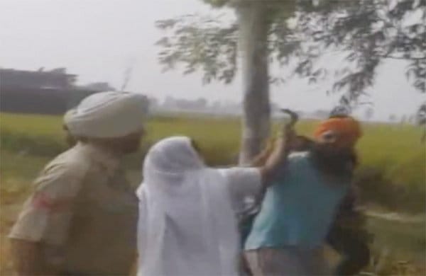 wife beaten husband with his friends in tarantaran punjab